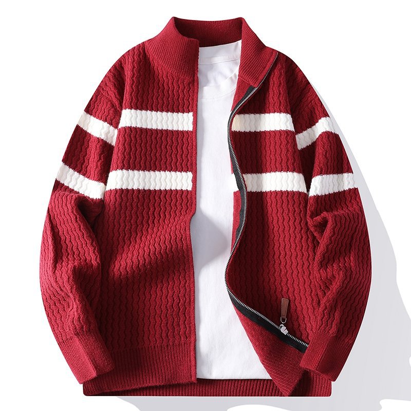 Ellesmere Striped Zip-Up Knit Jacket