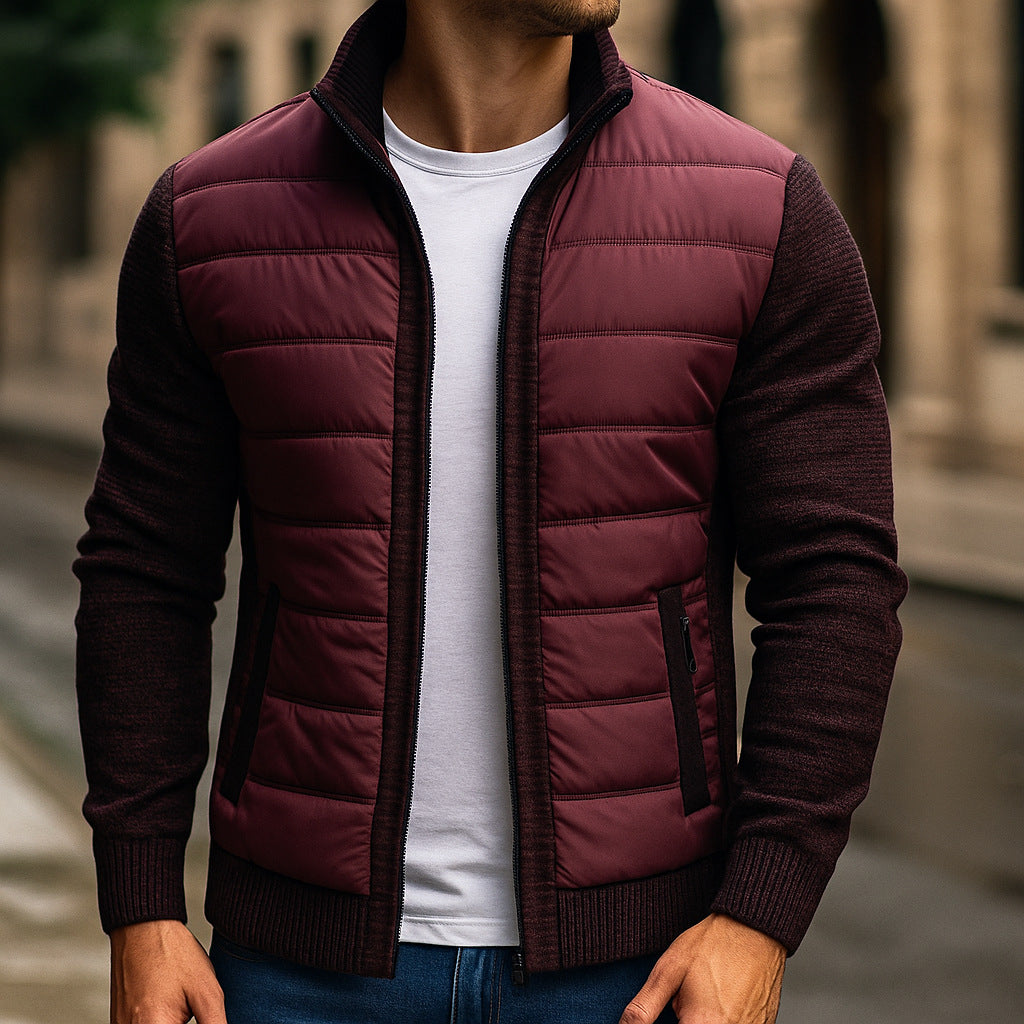 Ludlow Quilted Knit-Sleeve Jacket