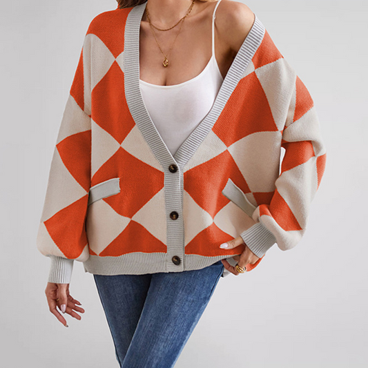 Sienna Diamond-Knit Cardigan