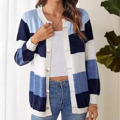 Hazel Geometric-Knit Cardigan