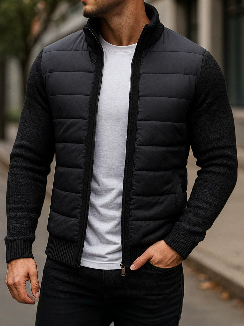 Ludlow Quilted Knit-Sleeve Jacket