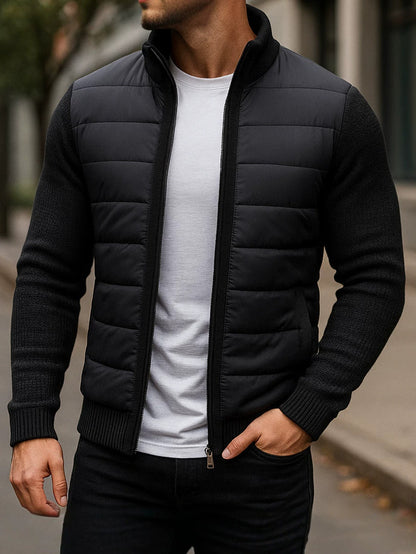 Ludlow Quilted Knit-Sleeve Jacket