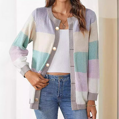 Hazel Geometric-Knit Cardigan
