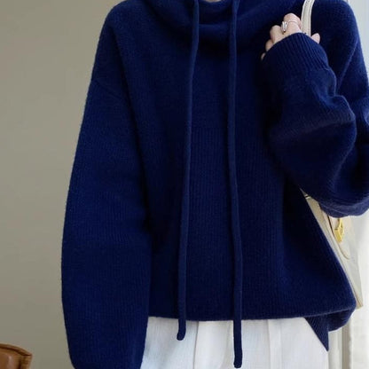 Windermere Cowl-Neck Drawstring Knit Jumper