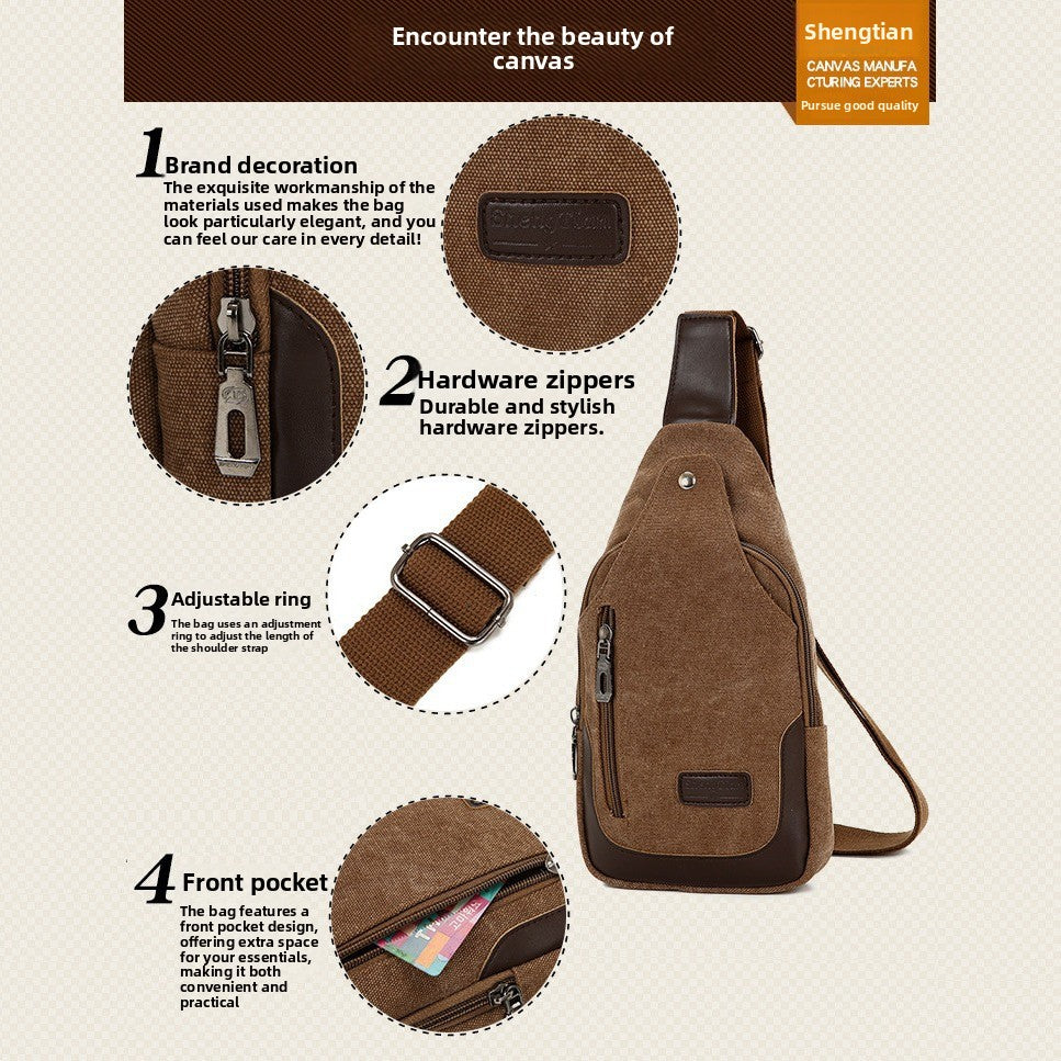Retro Canvas Chest Bag for Men