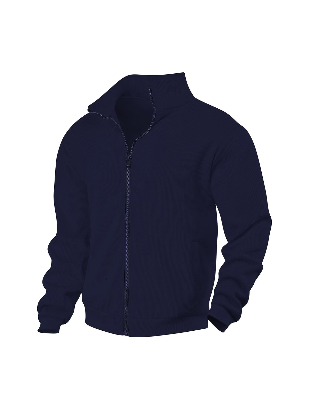 Harrogate Corduroy Funnel-Neck Zip Sweater