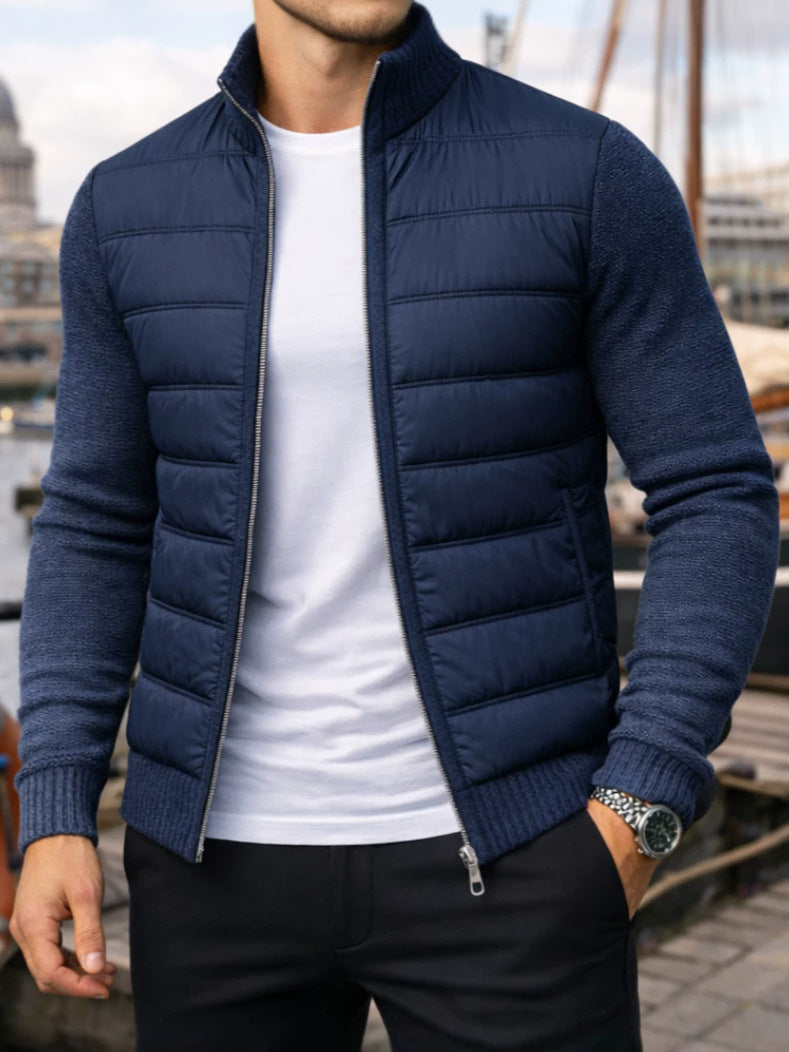 Ludlow Quilted Knit-Sleeve Jacket