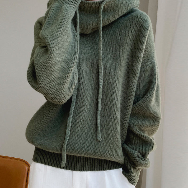 Windermere Cowl-Neck Drawstring Knit Jumper