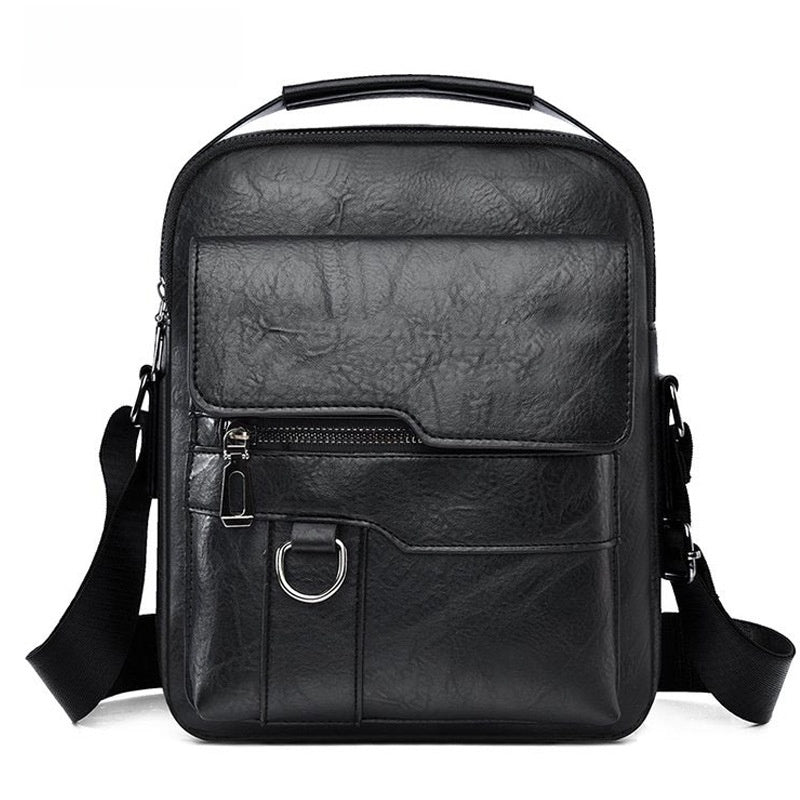 PU Leather Multi-Layer Crossbody Bag for Men
