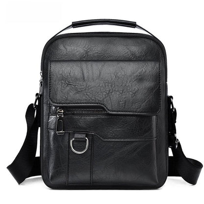 PU Leather Multi-Layer Crossbody Bag for Men
