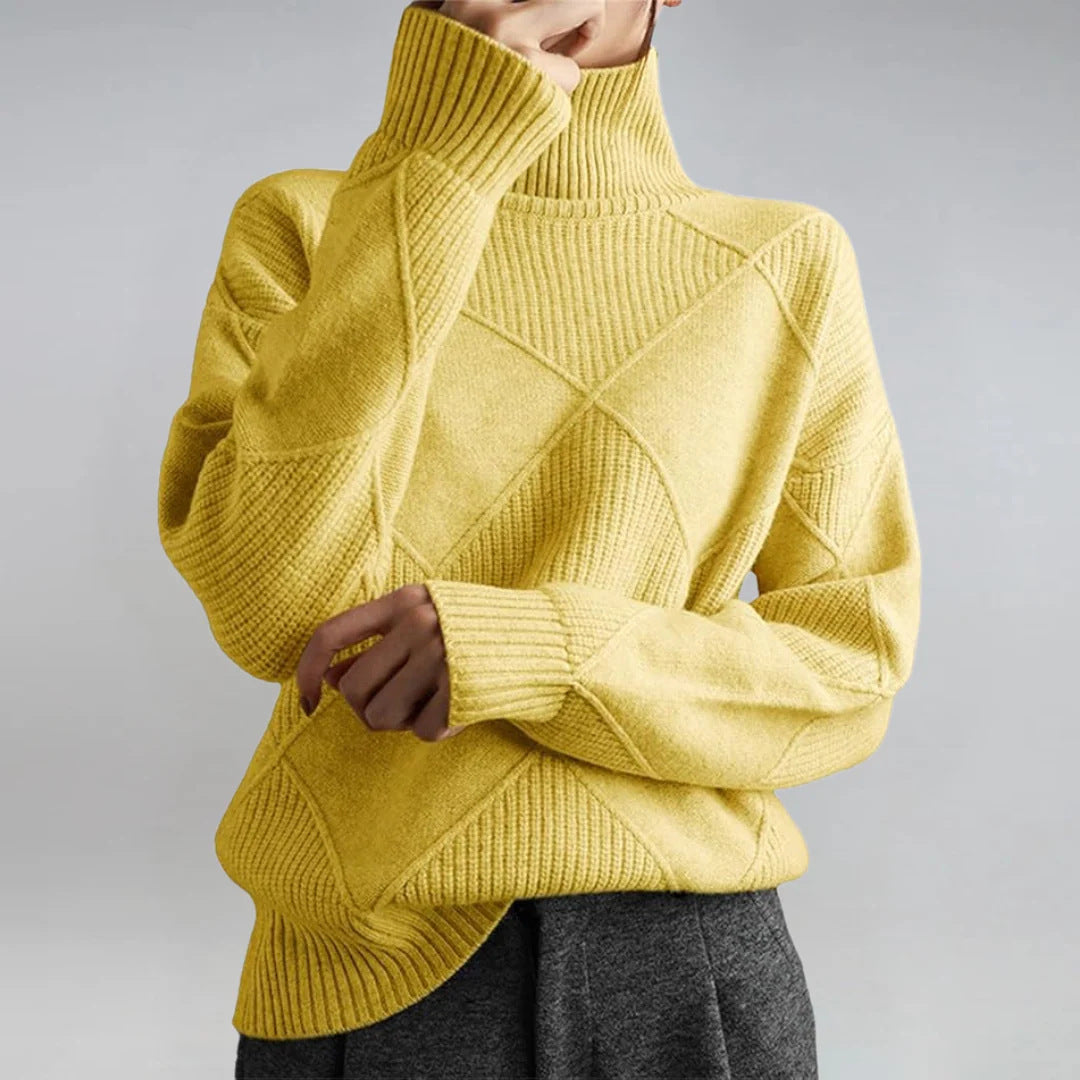 Aldeburgh Diamond-Knit Funnel-Neck Jumper