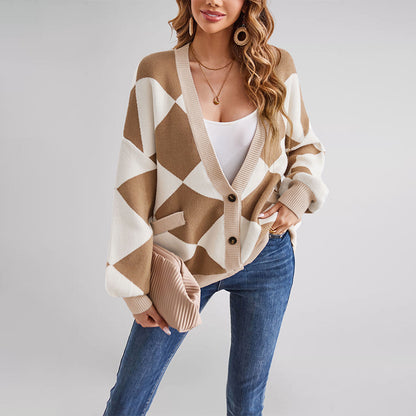 Sienna Diamond-Knit Cardigan