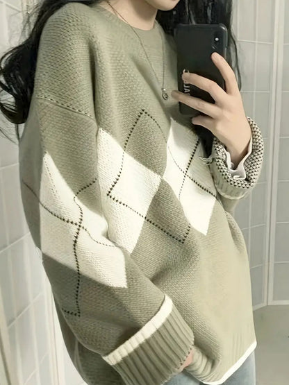 Whitby Diamond-Knit Crew Jumper