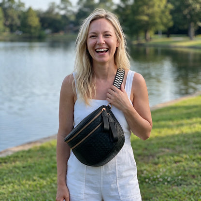 Woven Leather Bum Bag