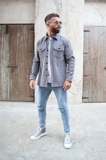 Cord Overshirt - Grey