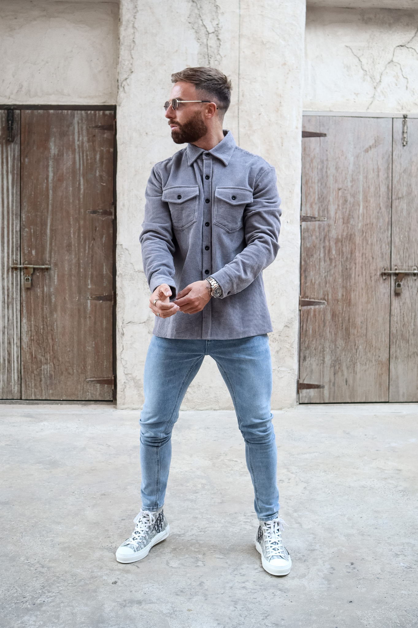 Cord Overshirt - Grey