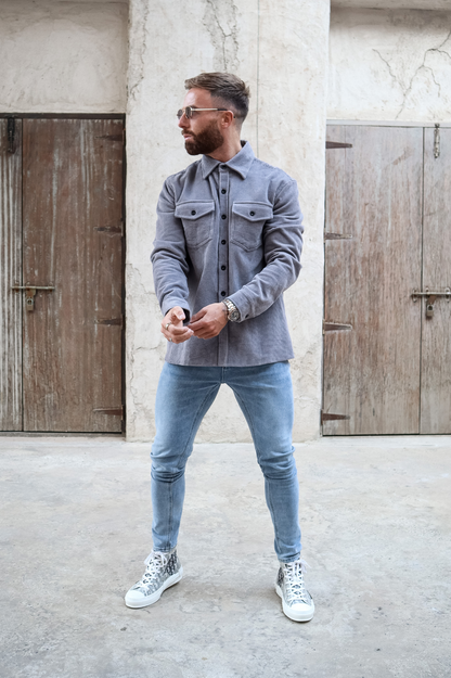 Cord Overshirt - Grey