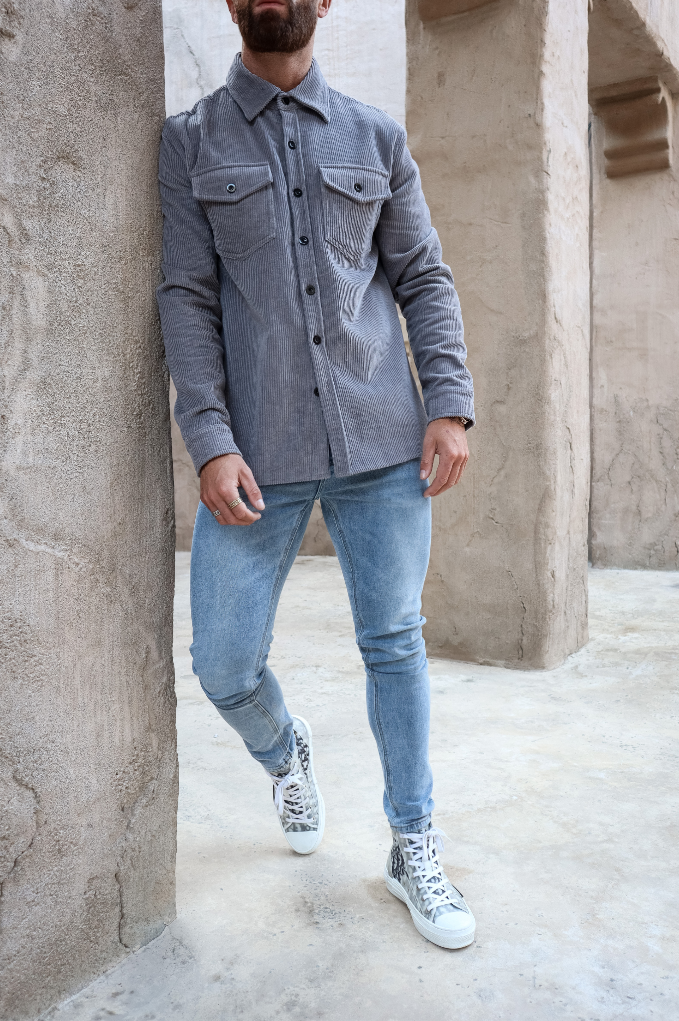 Cord Overshirt - Grey