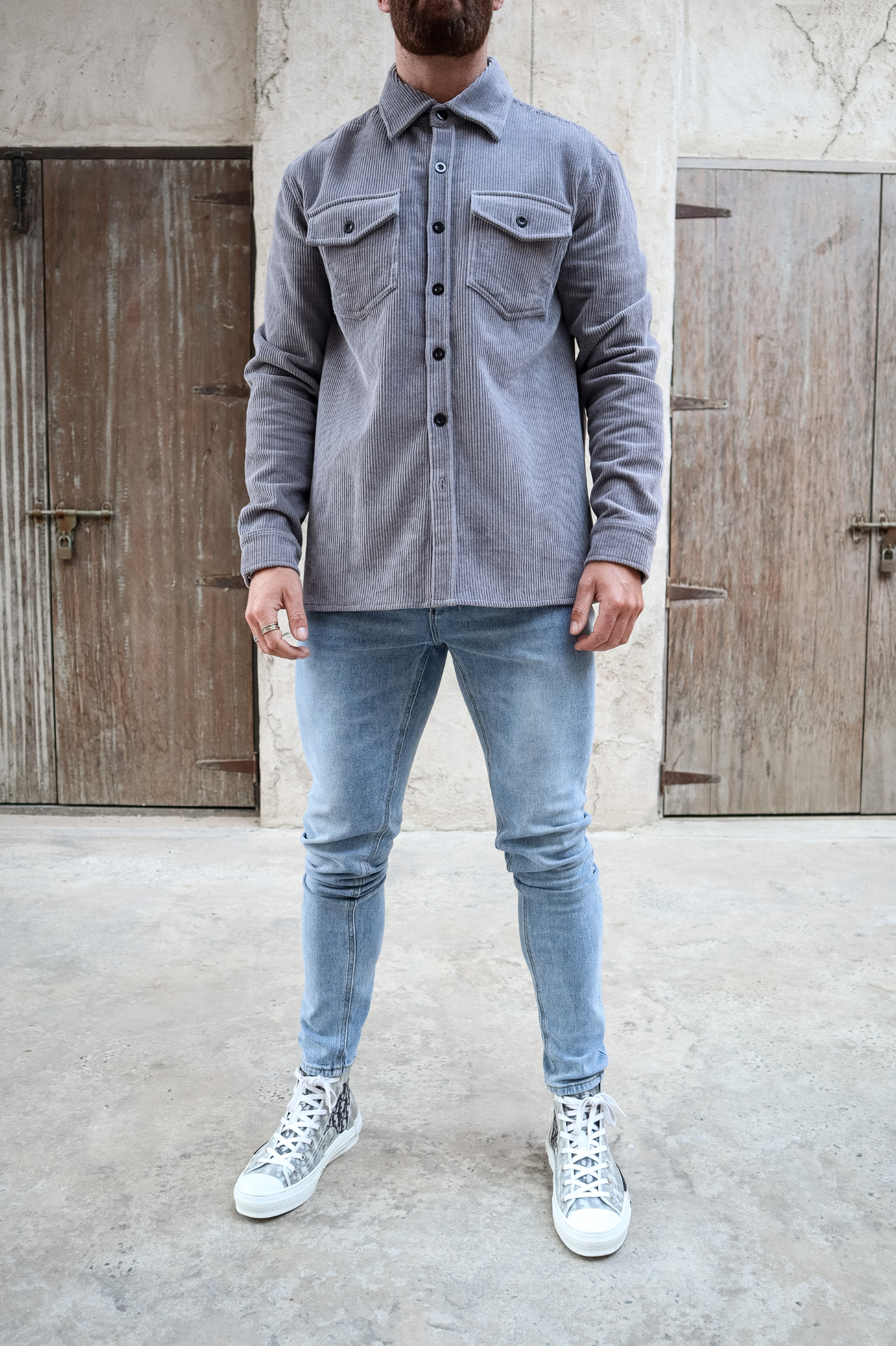 Cord Overshirt - Grey