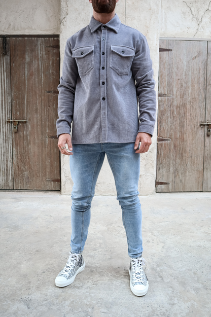 Cord Overshirt - Grey