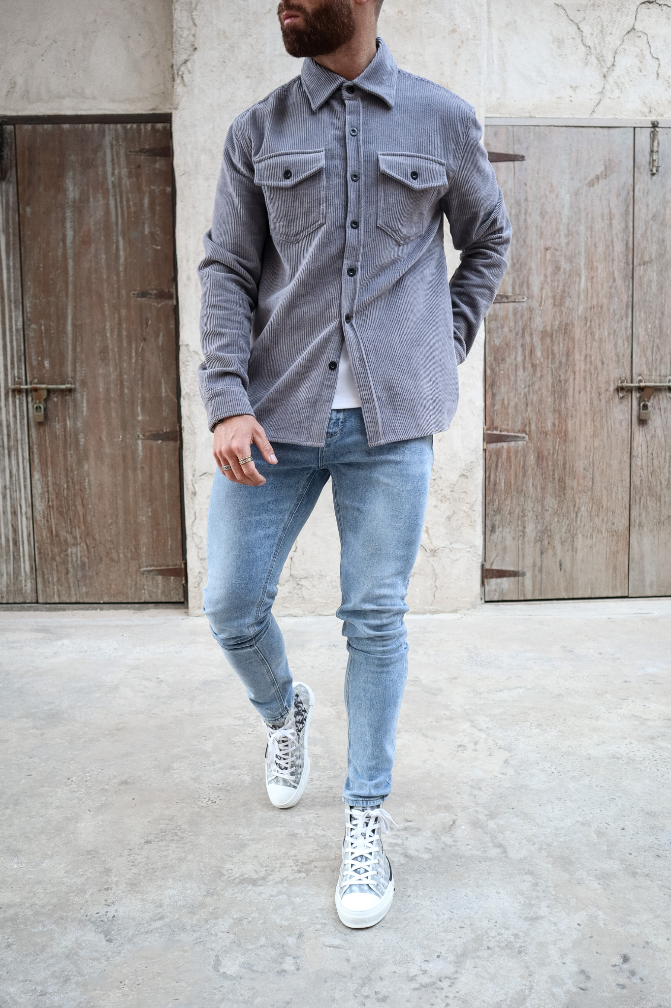 Cord Overshirt - Grey