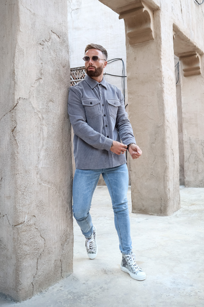 Cord Overshirt - Grey