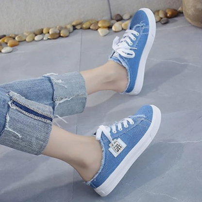 Baskets mules in jean for women