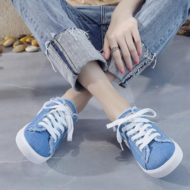Baskets mules in jean for women