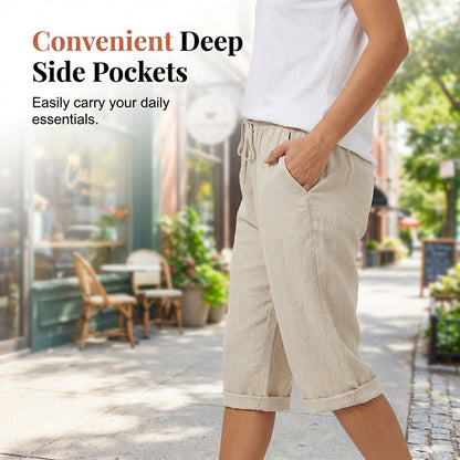 Women's Cotton Linen Capris