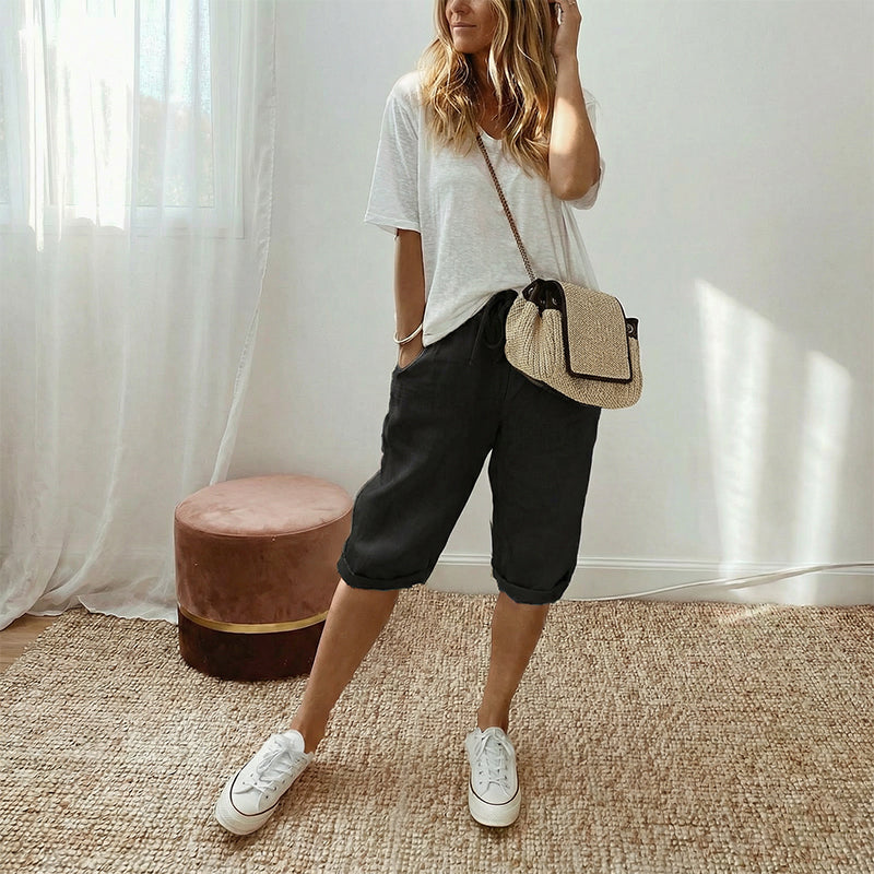 Women's Cotton Linen Capris