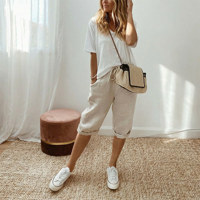 Women's Cotton Linen Capris