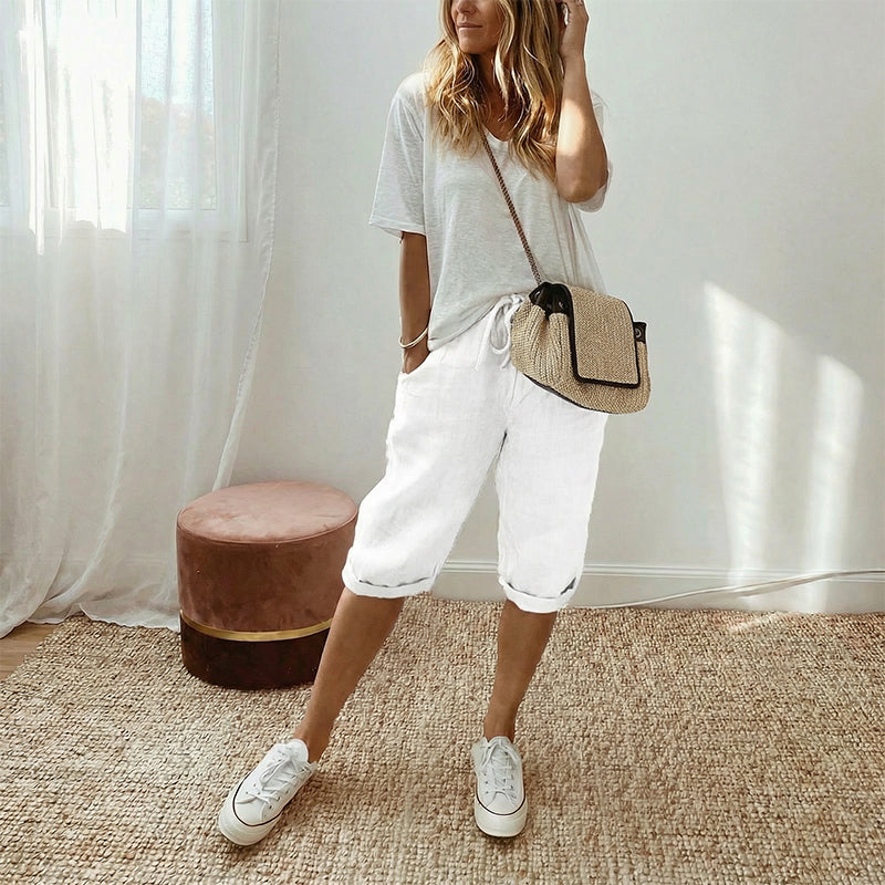 Women's Cotton Linen Capris
