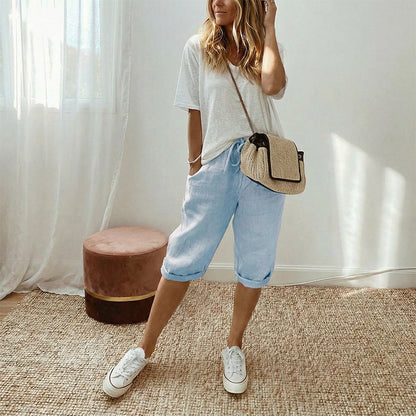 Women's Cotton Linen Capris