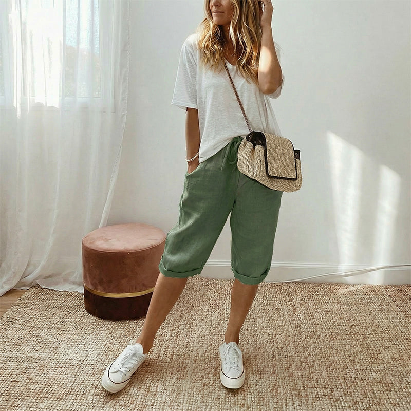 Women's Cotton Linen Capris