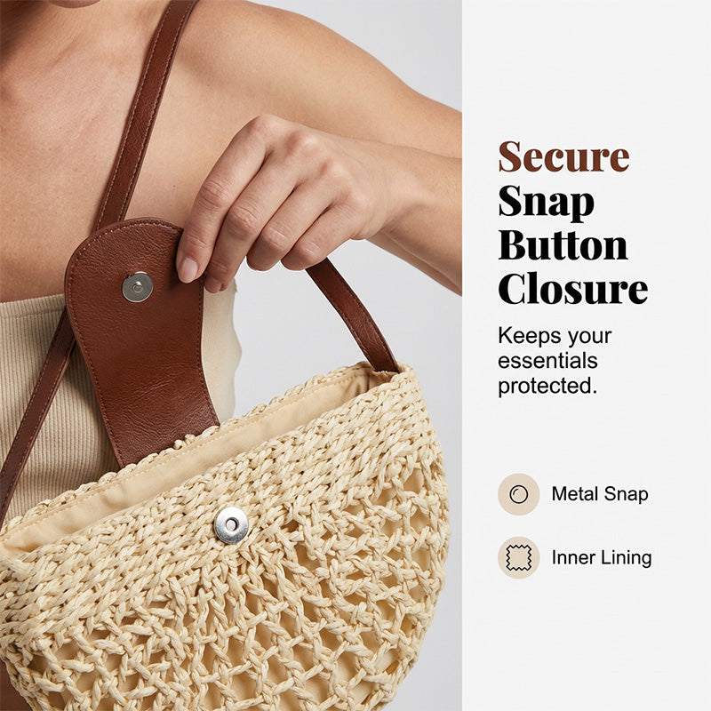 Woven Crossbody Bag – Boho, Handwoven, Adjustable, Lightweight