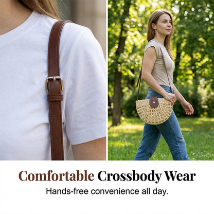 Woven Crossbody Bag – Boho, Handwoven, Adjustable, Lightweight